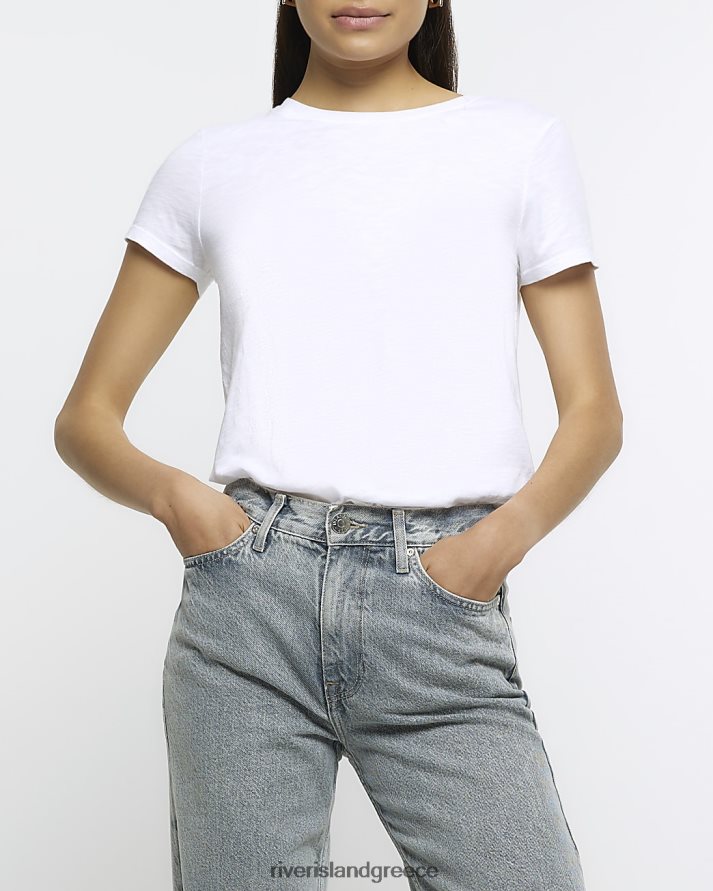 River Island ενδύματα άσπρο γυναίκες κοντομάνικο μπλουζάκι B6N8X1512