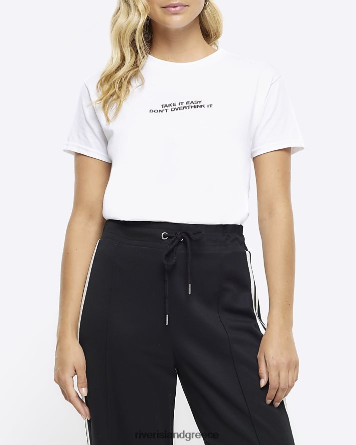 River Island ενδύματα άσπρο γυναίκες γραφικό μπλουζάκι με στάμπα B6N8X4490