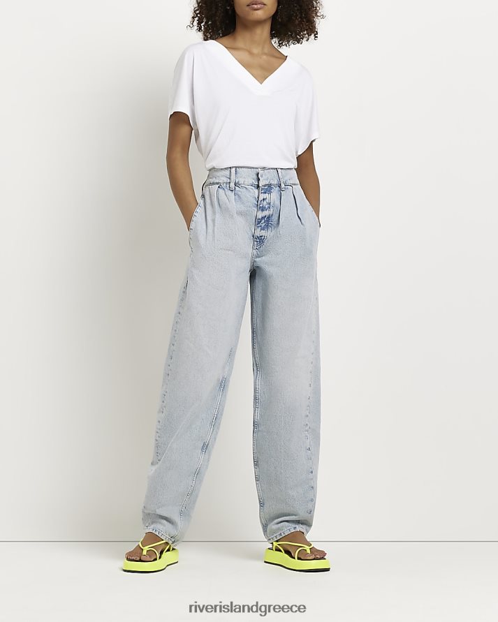 River Island ενδύματα άσπρο γυναίκες T-shirt με λαιμόκοψη B6N8X5059