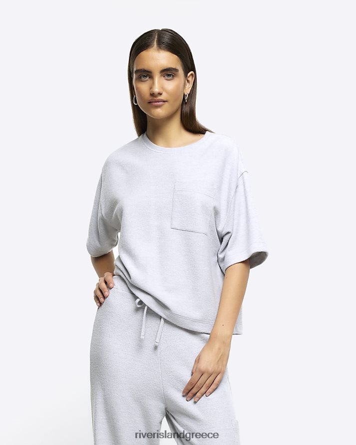 River Island ενδύματα ασήμι γυναίκες μεγάλο μπλουζάκι cargo lounge B6N8X3947