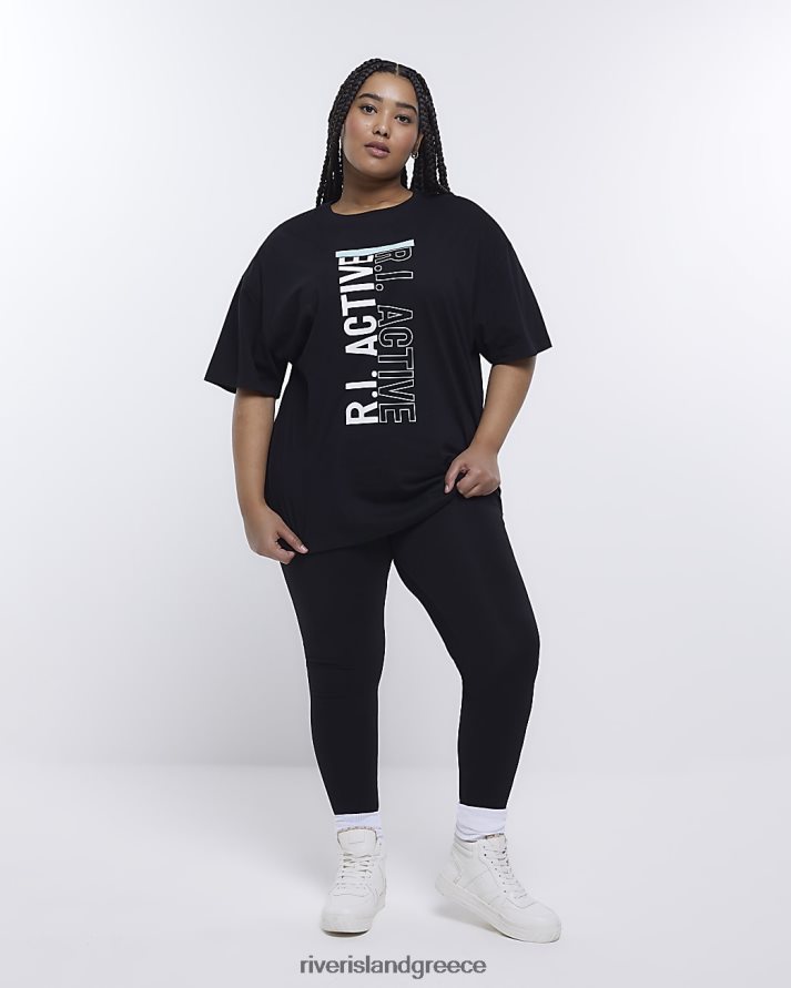 River Island ενδύματα μαύρος γυναίκες plus ri active graphic print t-shirt B6N8X5134