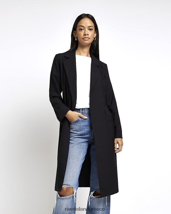 River Island ενδύματα μαύρος γυναίκες σατέν γραβάτα μέση ξεσκονόπανο B6N8X1431