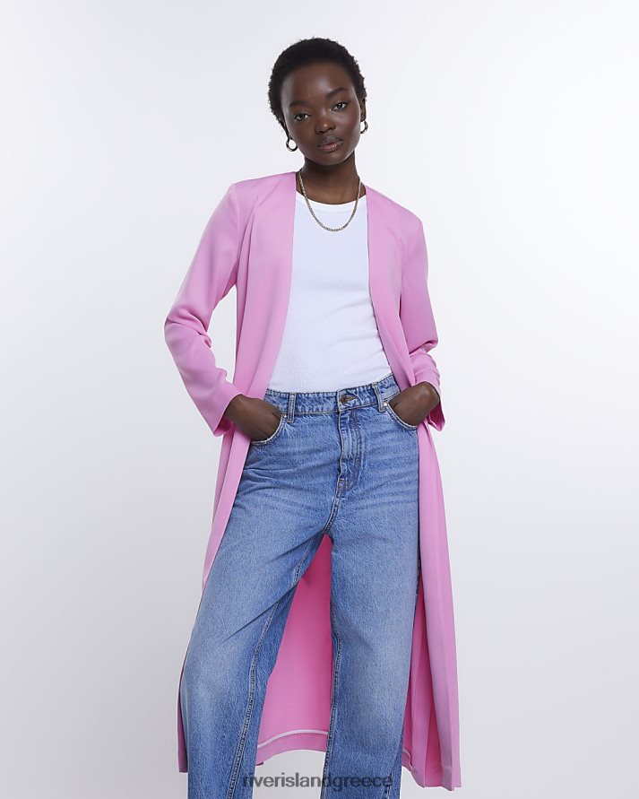 River Island ενδύματα ροζ γυναίκες σατέν γραβάτα μέση ξεσκονόπανο B6N8X1432