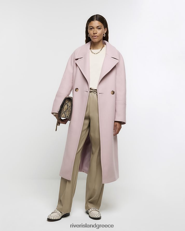 River Island ενδύματα ροζ γυναίκες υπερμεγέθη παλτό B6N8X18