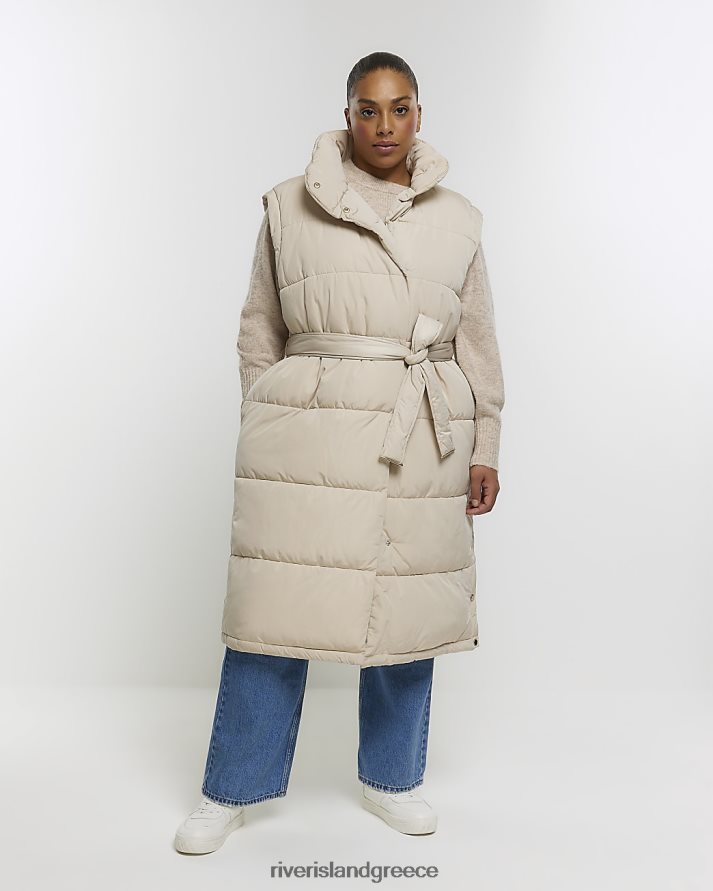 River Island ενδύματα μπεζ γυναίκες συν ζωσμένο παραγάδι γιλέκο B6N8X2210