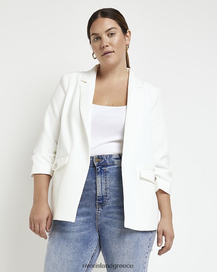 River Island ενδύματα άσπρο γυναίκες συν σακάκι με μανίκια B6N8X2265