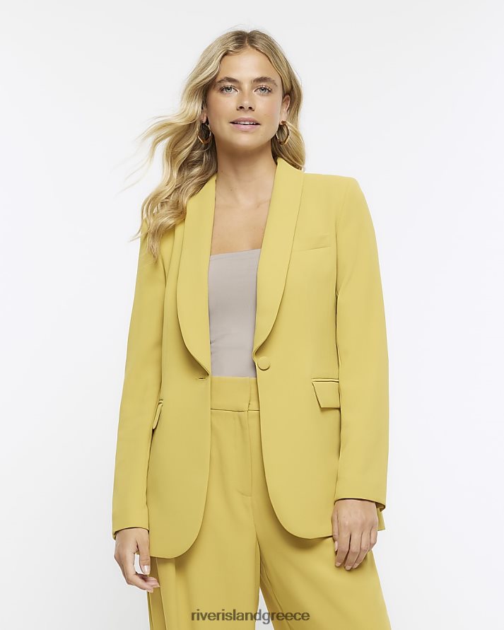River Island ενδύματα κίτρινος γυναίκες έξυπνο μπλέιζερ B6N8X939