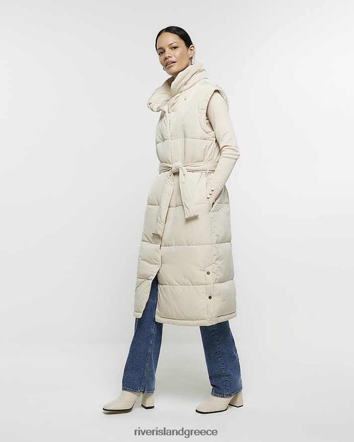 River Island ενδύματα κρέμα γυναίκες παραγαδιάρι με ζώνη με επένδυση B6N8X986