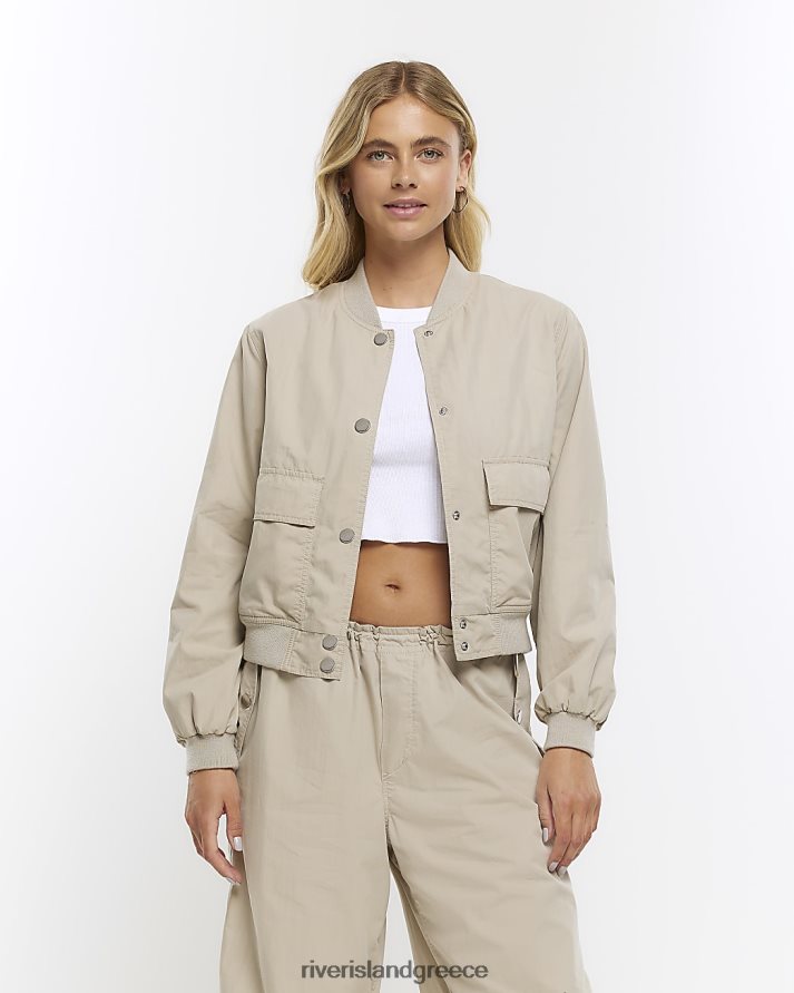 River Island ενδύματα μπεζ γυναίκες τζάκετ bomber B6N8X4571
