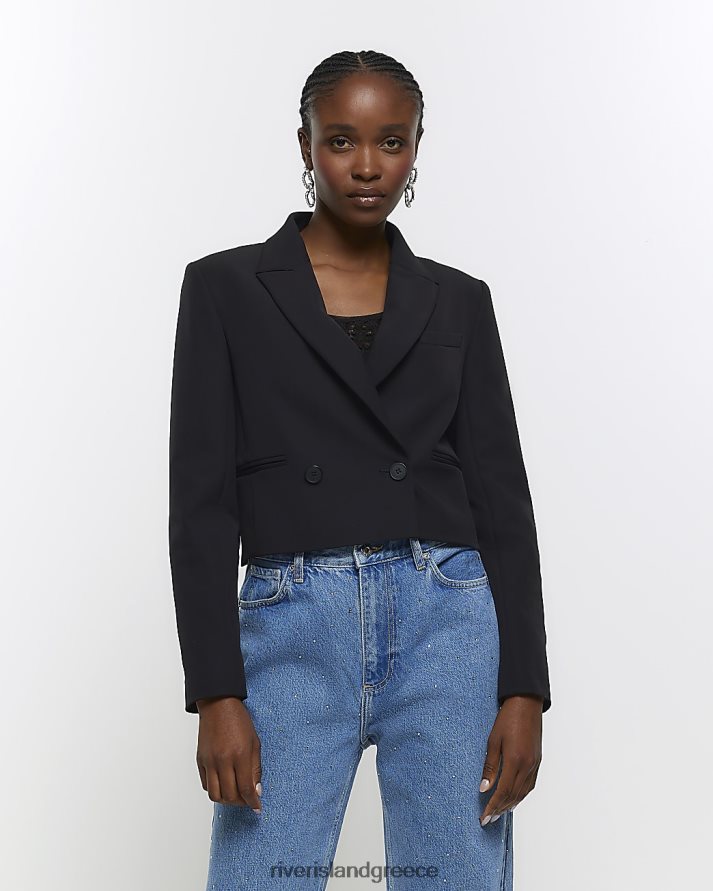River Island ενδύματα μαύρος γυναίκες crop blazer B6N8X821