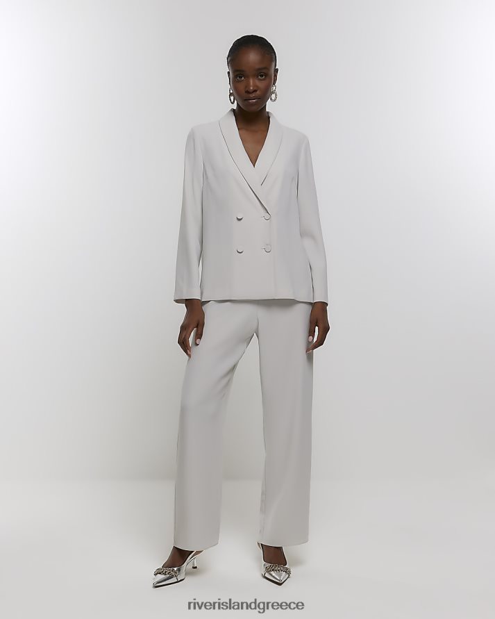 River Island ενδύματα γκρί γυναίκες ελαστικό φαρδύ παντελόνι B6N8X3913