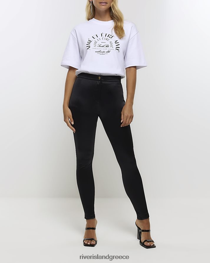 River Island ενδύματα μαύρος γυναίκες στενό ντίσκο παντελόνι B6N8X4371