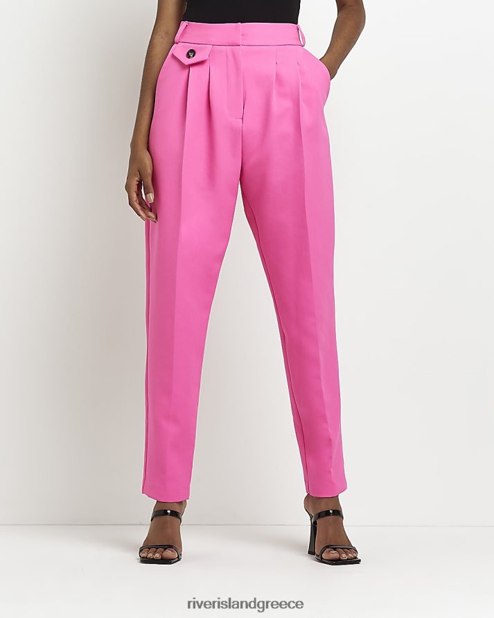 River Island ενδύματα ροζ γυναίκες πλισέ κωνικό παντελόνι B6N8X4997