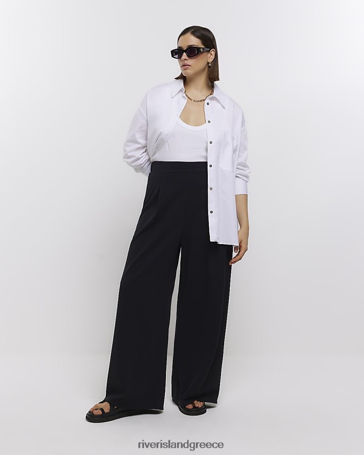 River Island ενδύματα μαύρος γυναίκες συν ένα φαρδύ παντελόνι B6N8X5135