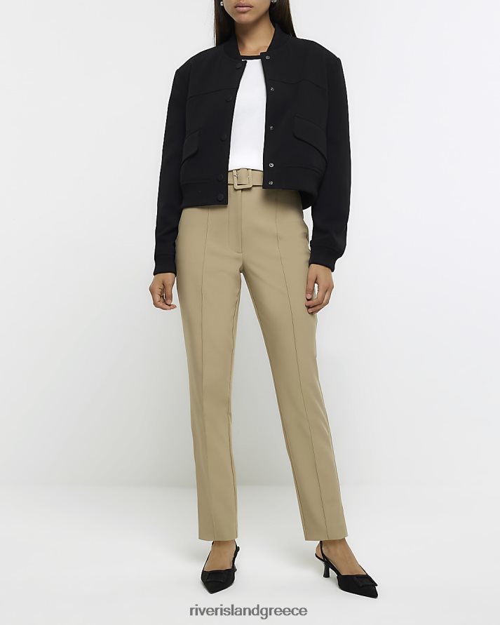 River Island ενδύματα μπεζ γυναίκες στενό παντελόνι με ζώνη B6N8X695