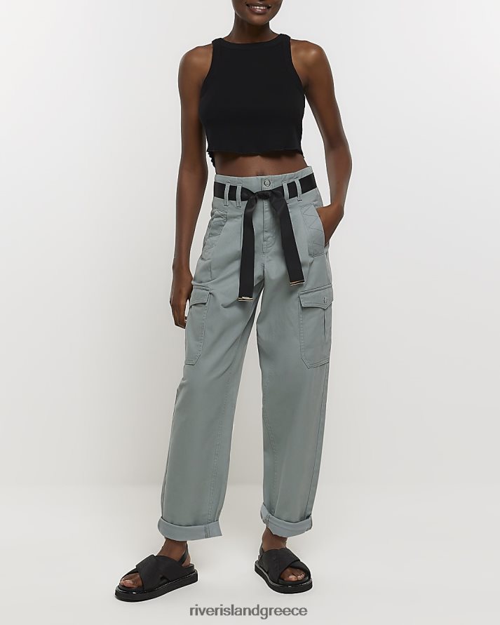 River Island ενδύματα μπλε γυναίκες παντελόνι cargo με ζώνη B6N8X1283