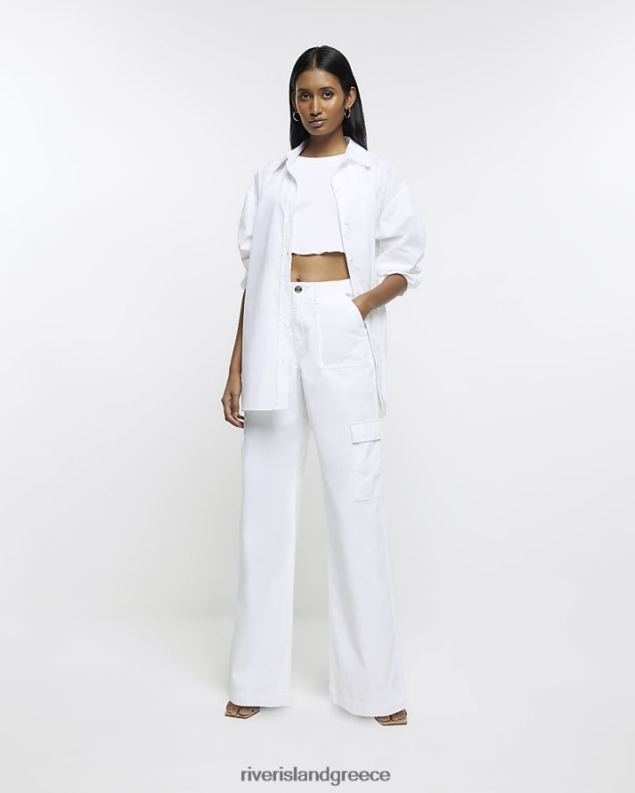 River Island ενδύματα άσπρο γυναίκες χρηστικό παντελόνι cargo B6N8X503