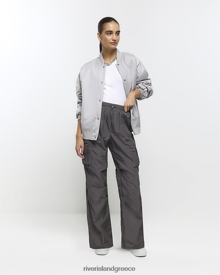 River Island ενδύματα μπεζ γυναίκες παντελόνι αλεξίπτωτο cargo με ίσιο πόδι B6N8X639