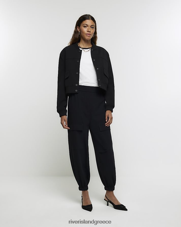 River Island ενδύματα μαύρος γυναίκες ελαστικό παντελόνι cargo B6N8X671