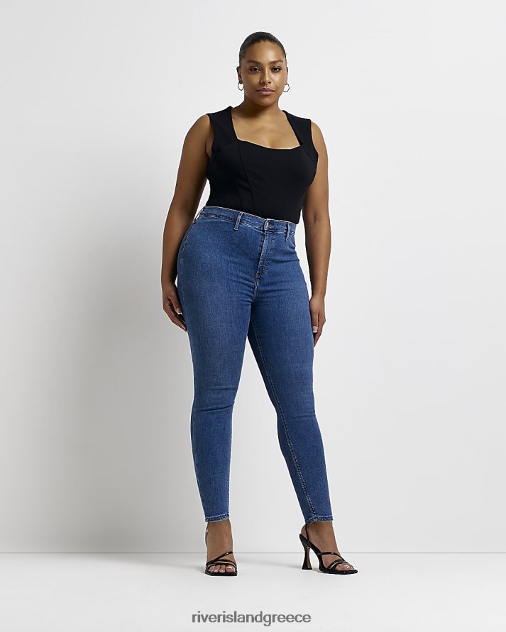 River Island ενδύματα μπλε γυναίκες συν ψηλόμεσο jegging B6N8X2263