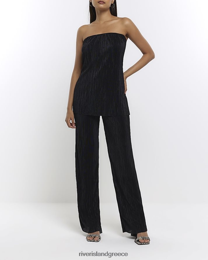 River Island ενδύματα μαύρος γυναίκες παντελόνι plisse B6N8X1438