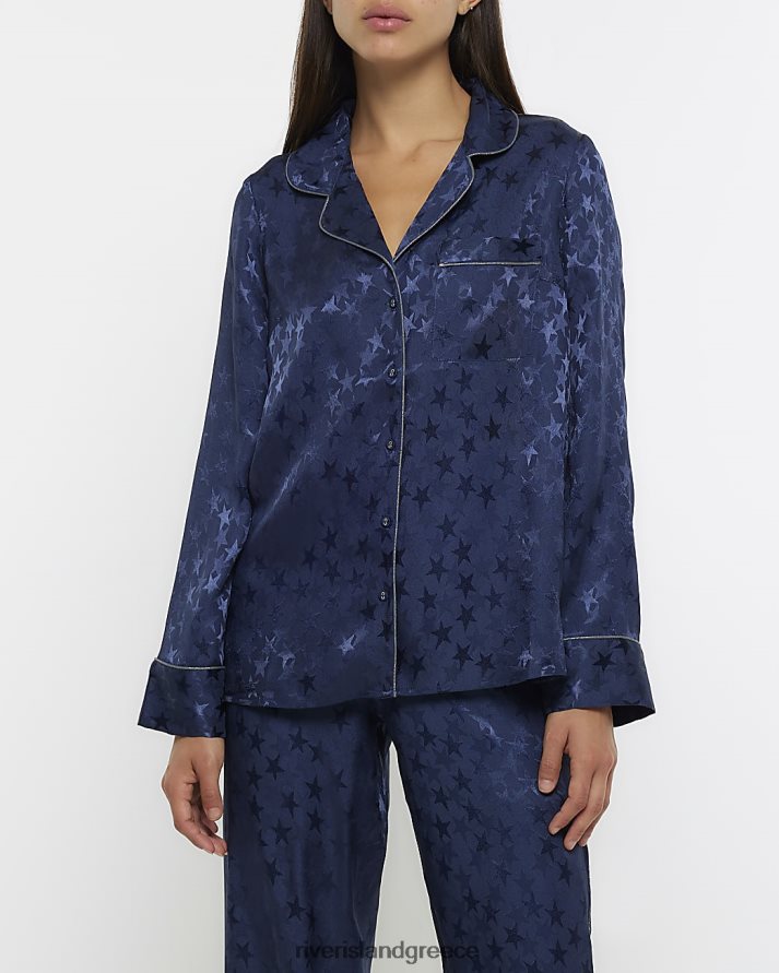 River Island ενδύματα ΠΟΛΕΜΙΚΟ ΝΑΥΤΙΚΟ γυναίκες Πυτζάμες με αστέρι ζακάρ B6N8X3831
