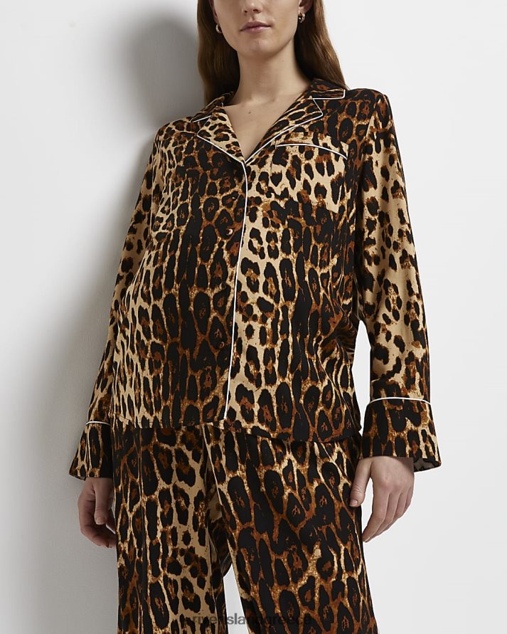 River Island ενδύματα καφέ γυναίκες Πυτζάμα εγκυμοσύνης με λεοπάρ B6N8X5374