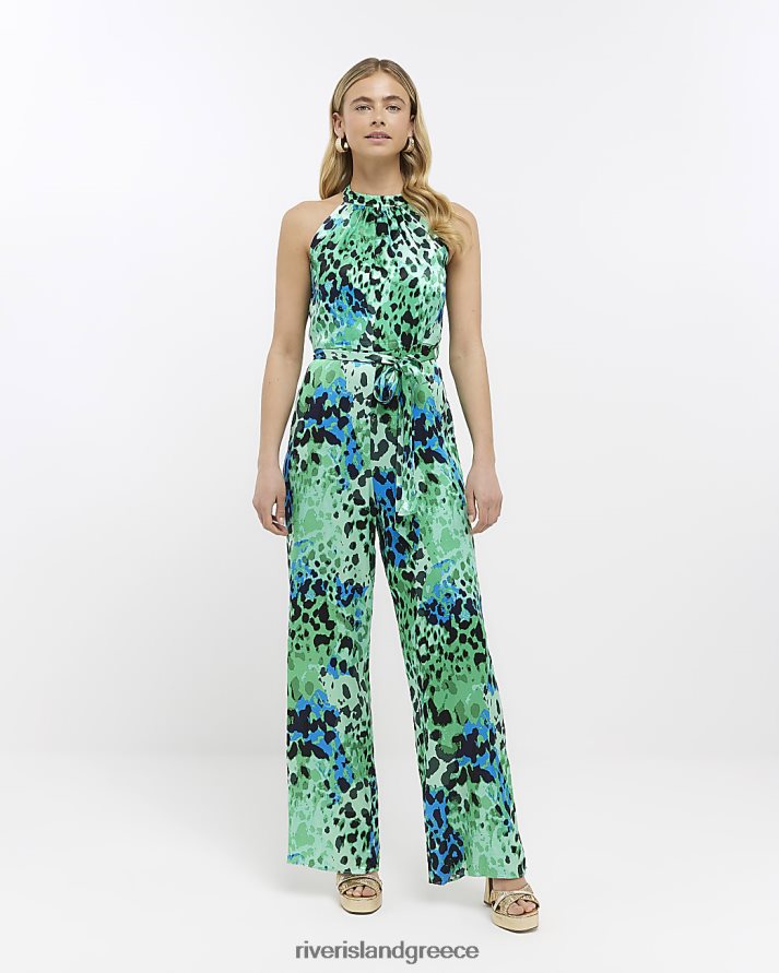 River Island ενδύματα πράσινος γυναίκες ολόσωμη φόρμα με λαιμόκοψη B6N8X1697