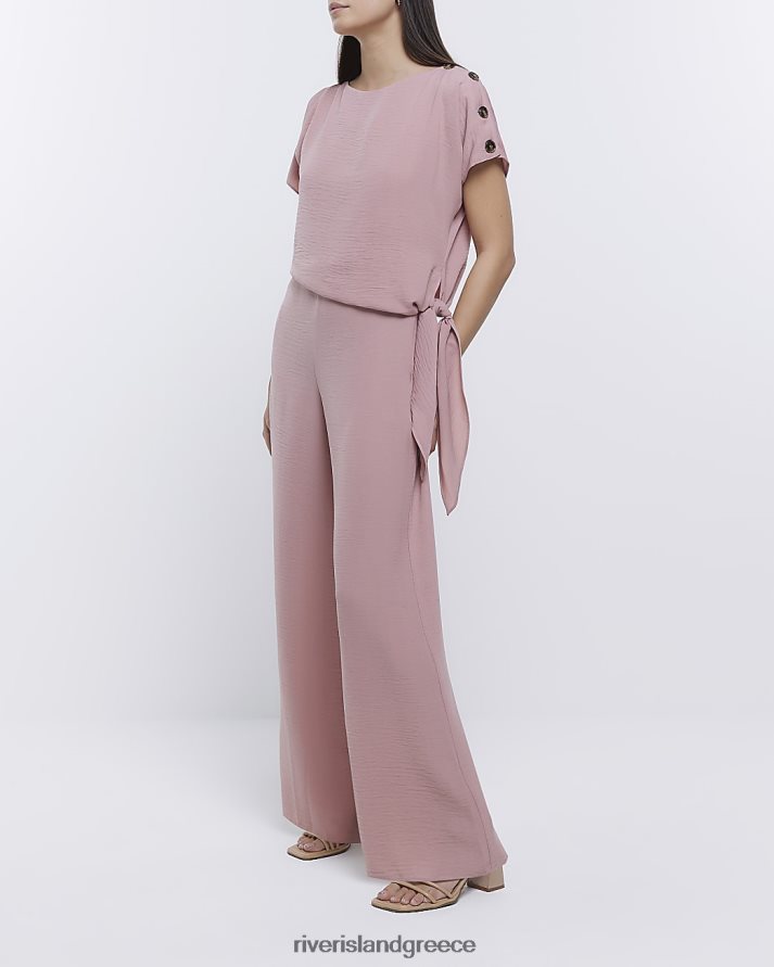 River Island ενδύματα ροζ γυναίκες Ολόσωμη φόρμα με κουμπιά B6N8X1859