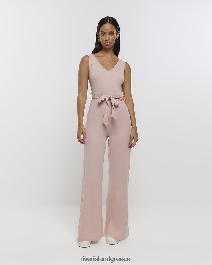 River Island ενδύματα ροζ γυναίκες φαρδιά φόρμα με ζώνη B6N8X4598
