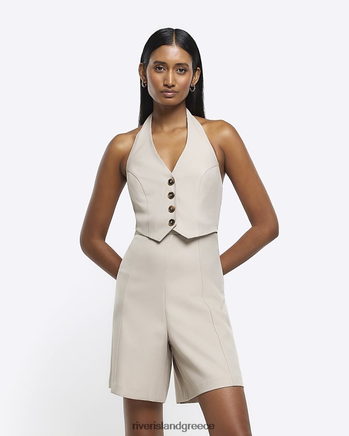 River Island ενδύματα πέτρα γυναίκες γιλέκο φόρμα παιχνιδιού B6N8X4747