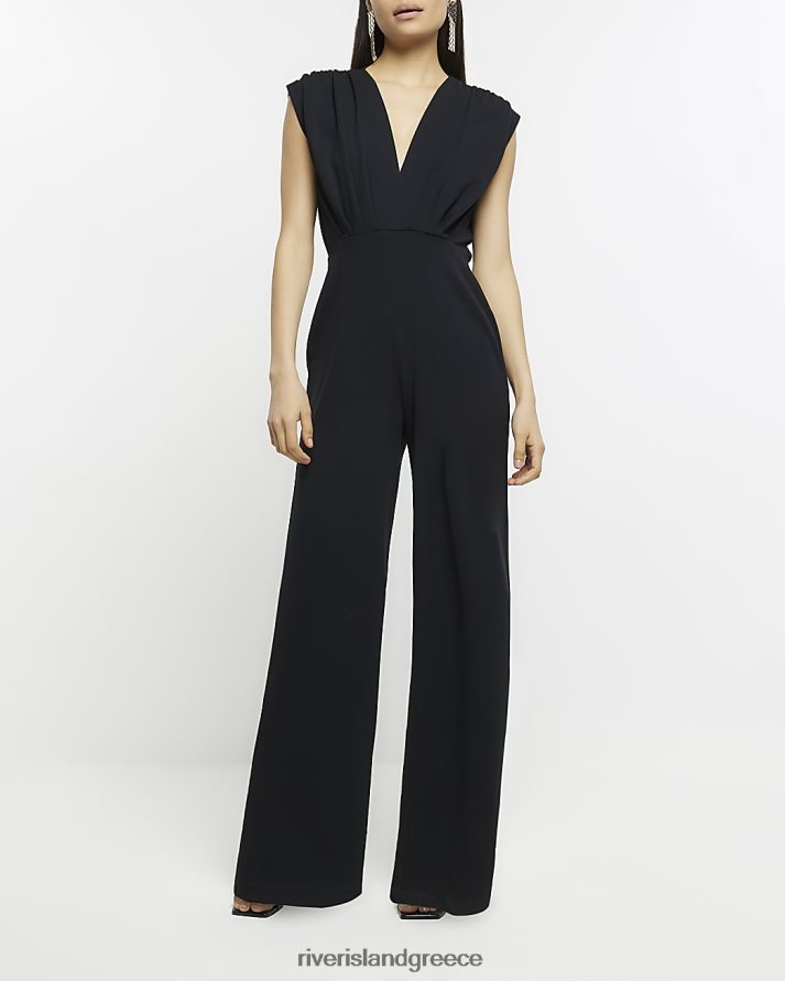 River Island ενδύματα μαύρος γυναίκες αμάνικη φόρμα B6N8X4805