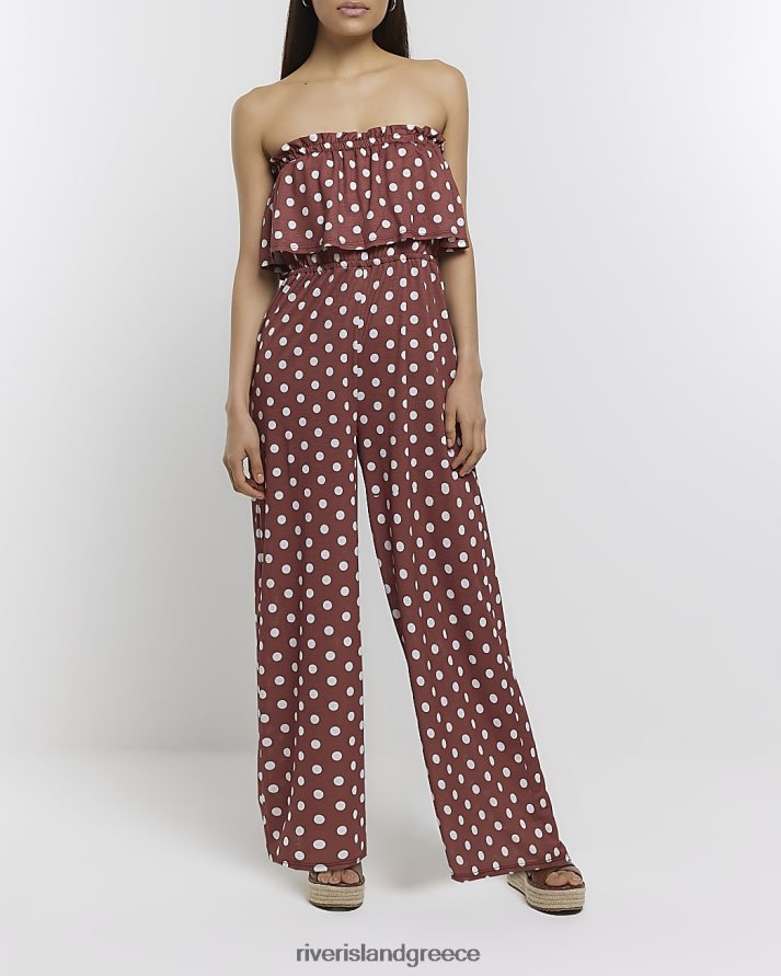 River Island ενδύματα σκουριά γυναίκες πουά μπαντό φόρμα B6N8X4817