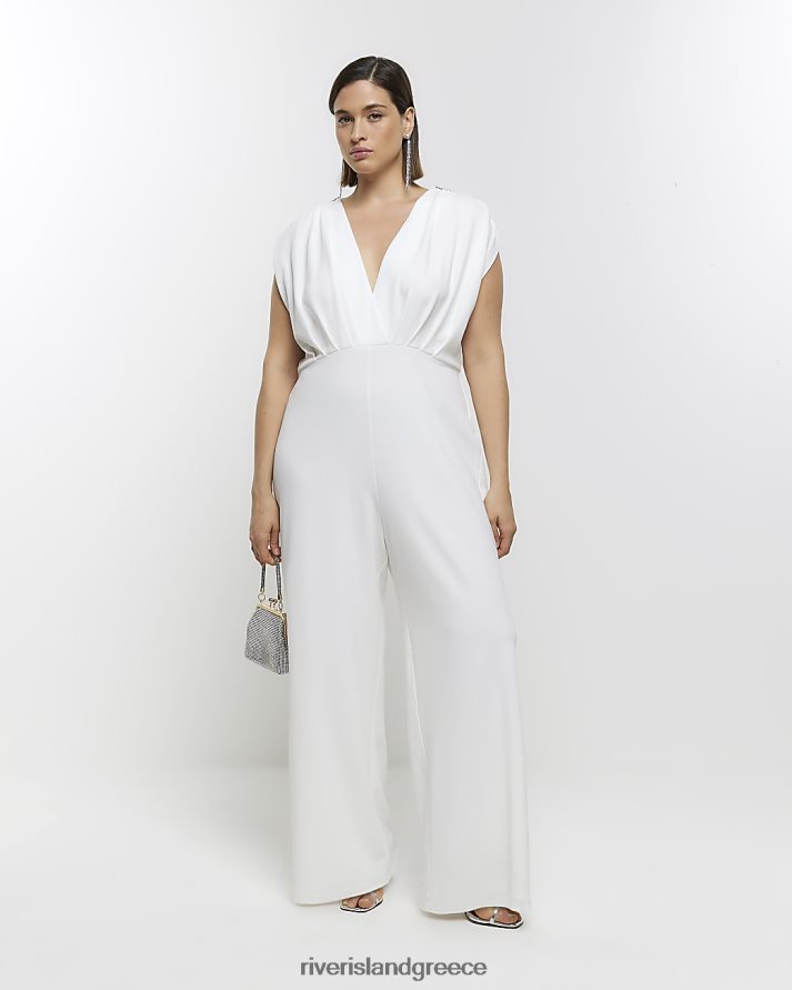 River Island ενδύματα κρέμα γυναίκες συν διακοσμημένη ολόσωμη φόρμα B6N8X5071