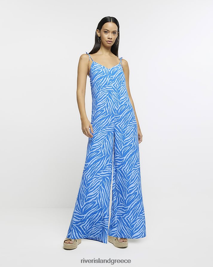 River Island ενδύματα μπλε γυναίκες ολόσωμη φόρμα με animal print B6N8X1675