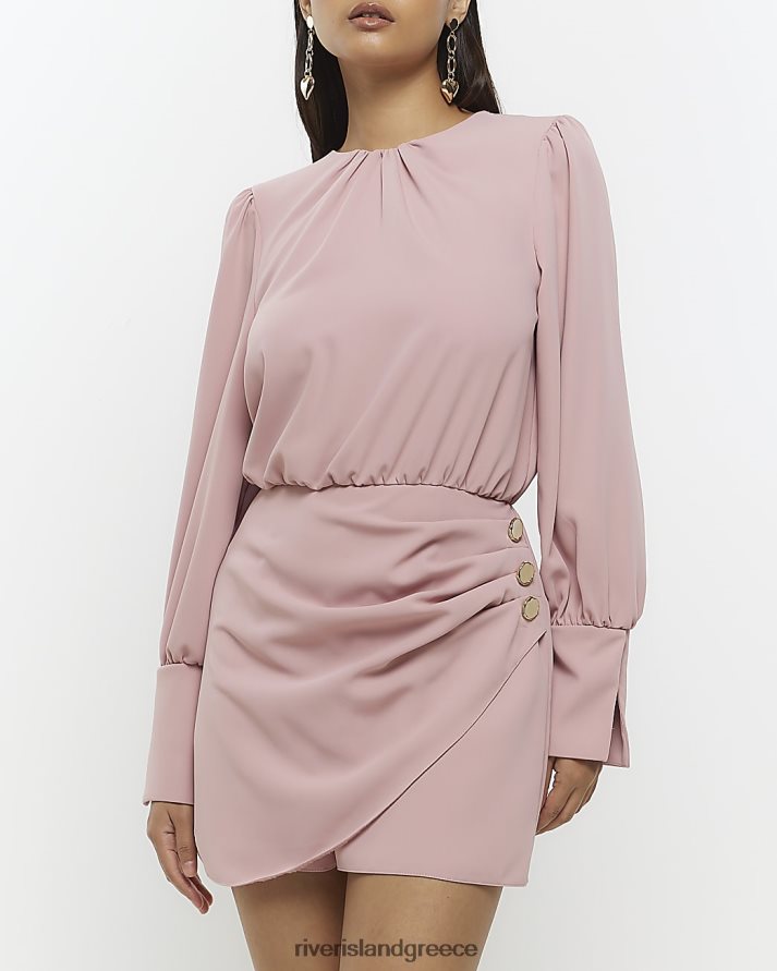 River Island ενδύματα ροζ γυναίκες φόρμα παιχνιδιού drape skort B6N8X1056