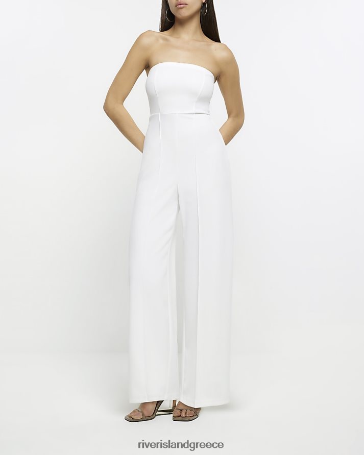 River Island ενδύματα άσπρο γυναίκες petite bardot ολόσωμη φόρμα B6N8X2288