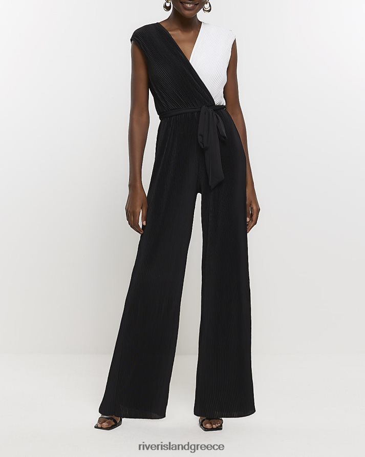 River Island ενδύματα μαύρος γυναίκες Ολόσωμη φόρμα με ζώνη plisse B6N8X4491