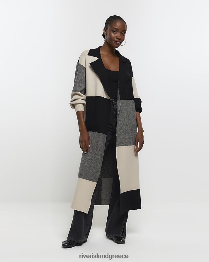 River Island ενδύματα μαύρος γυναίκες ζακέτα με παραγάδι χρώμα μπλοκ B6N8X1171