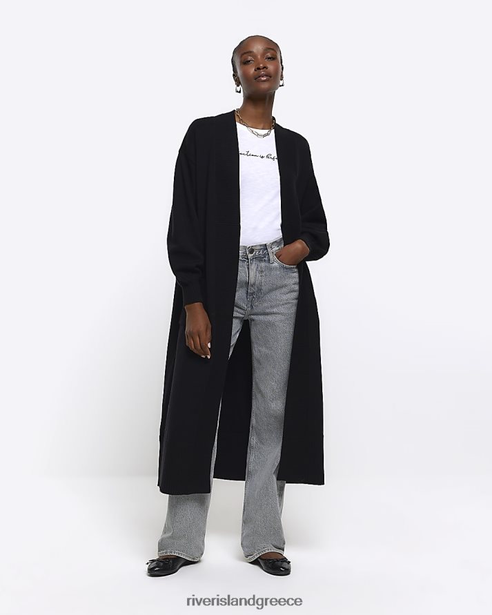 River Island ενδύματα μαύρος γυναίκες μάξι ζακέτα με ραβδώσεις B6N8X858