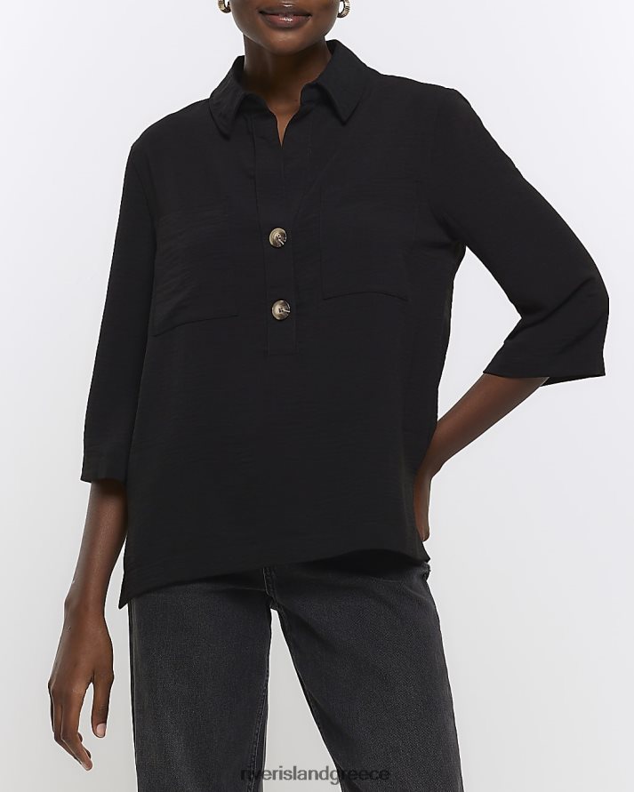 River Island ενδύματα μαύρος γυναίκες χρηστικό πουκάμισο B6N8X4482