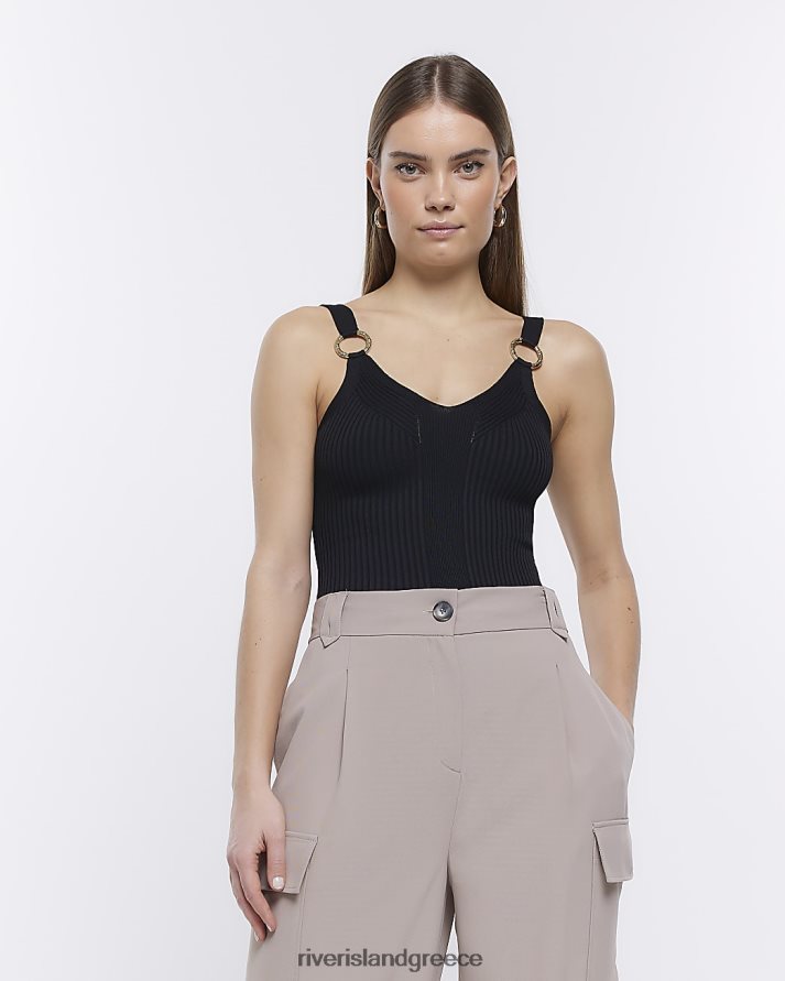 River Island ενδύματα μαύρος γυναίκες ραβδωτό πλεκτό γιλέκο B6N8X1062