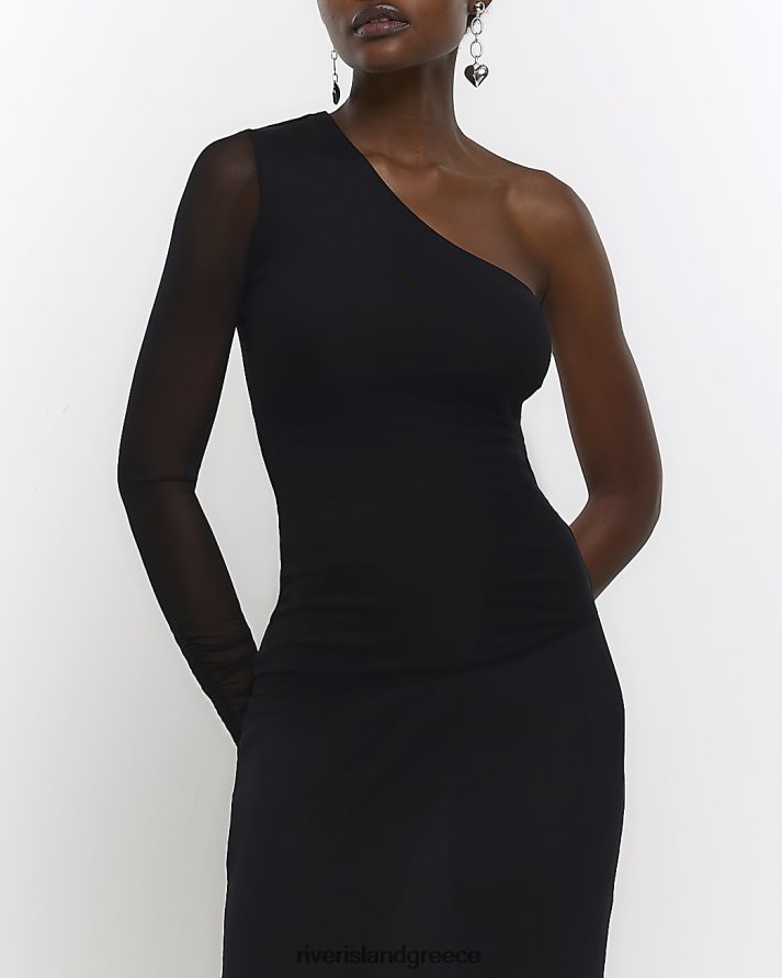 River Island ενδύματα μαύρος γυναίκες μπλουζάκι με έναν ώμο B6N8X1326