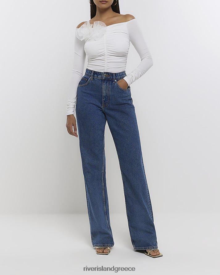 River Island ενδύματα άσπρο γυναίκες ολόσωμο κορσάζ εκτός ώμου B6N8X1427