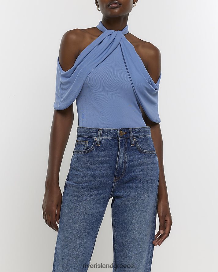 River Island ενδύματα μπλε γυναίκες κουρτίνα καπίστρι λαιμόκοψη B6N8X4715