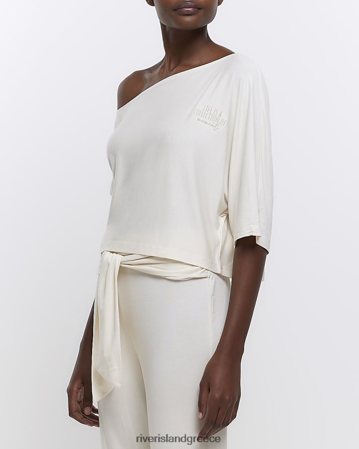 River Island ενδύματα κρέμα γυναίκες κεντημένο τοπ από ώμο B6N8X4729