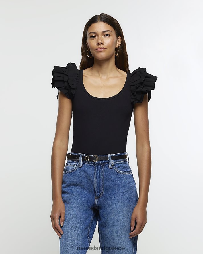 River Island ενδύματα μαύρος γυναίκες Ολόσωμη φόρμα με ραβδώσεις από ποπλίνα B6N8X721