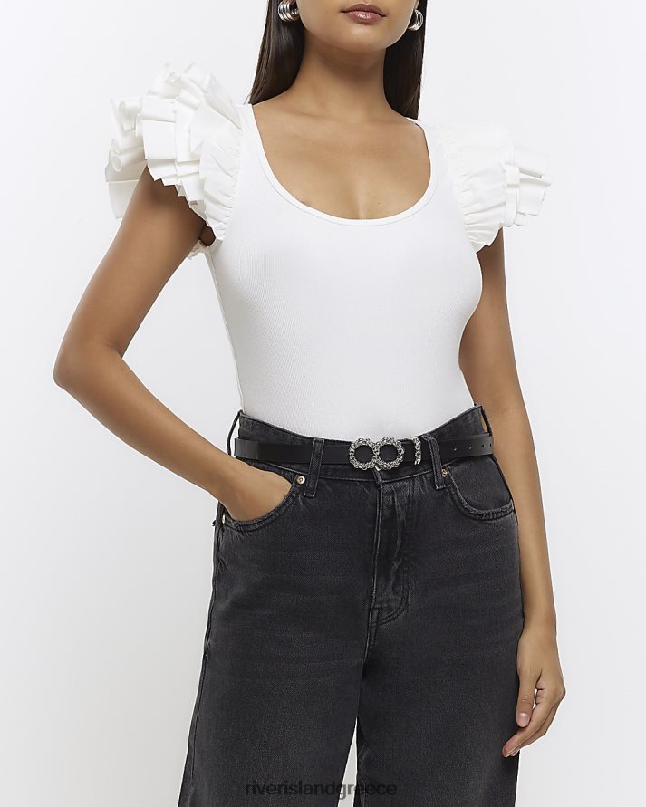 River Island ενδύματα κρέμα γυναίκες ολόσωμη φόρμα με μανίκια B6N8X722