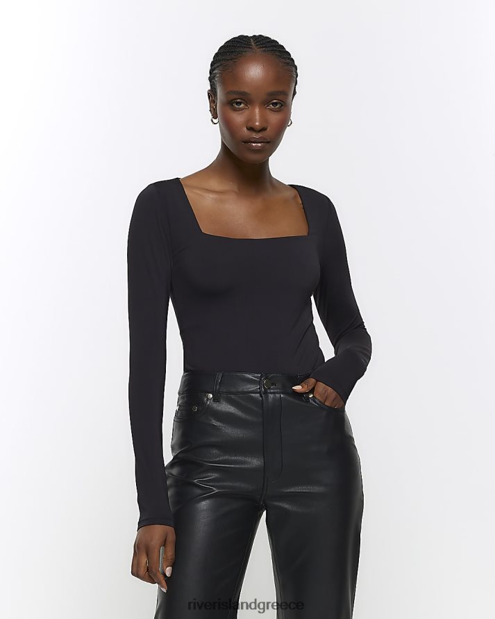River Island ενδύματα μαύρος γυναίκες μακρυμάνικο φορμάκι B6N8X93