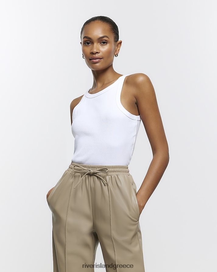 River Island ενδύματα άσπρο γυναίκες μπλουζάκι με ραβδώσεις B6N8X96